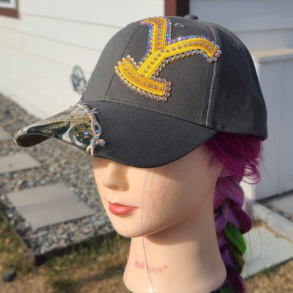 Ladies Camo Y BLING Hat NEW - Picture 2 of 4